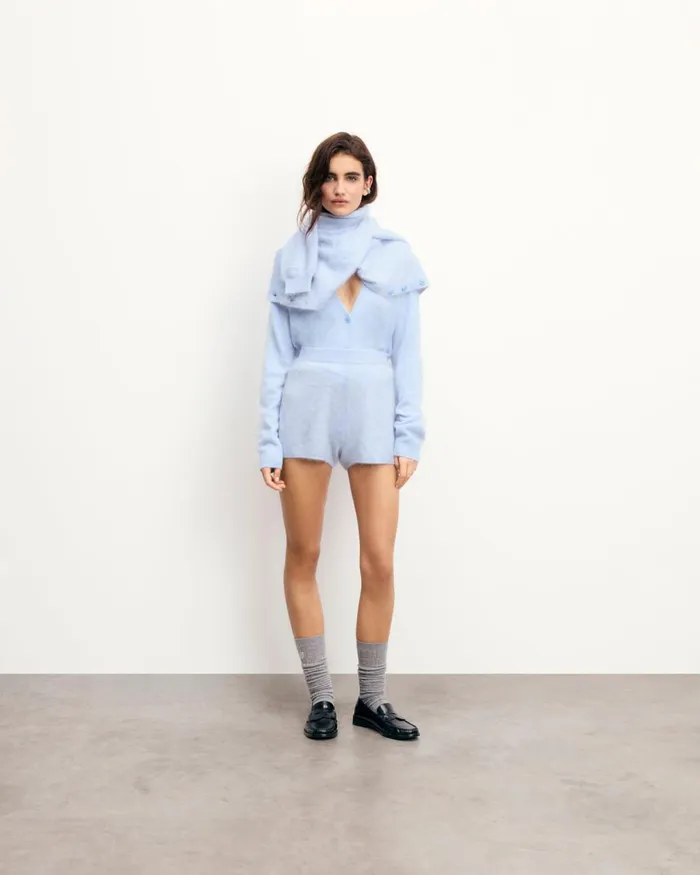 Women Cashmere Cardigans From Future Brushed Cardigan Sweater Baby Blue