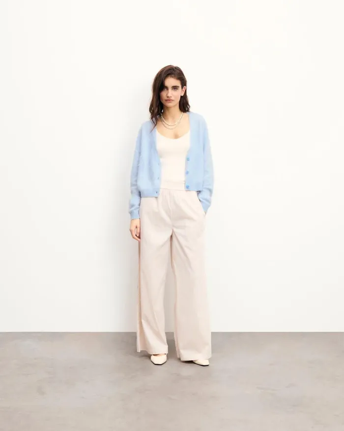 Women Cashmere Cardigans From Future Brushed Cardigan Sweater Baby Blue