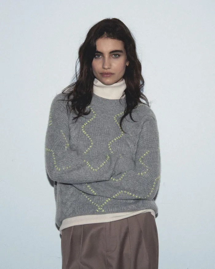 Women Cashmere Sweaters From Future Crewneck Sweater Dark Heather Gray