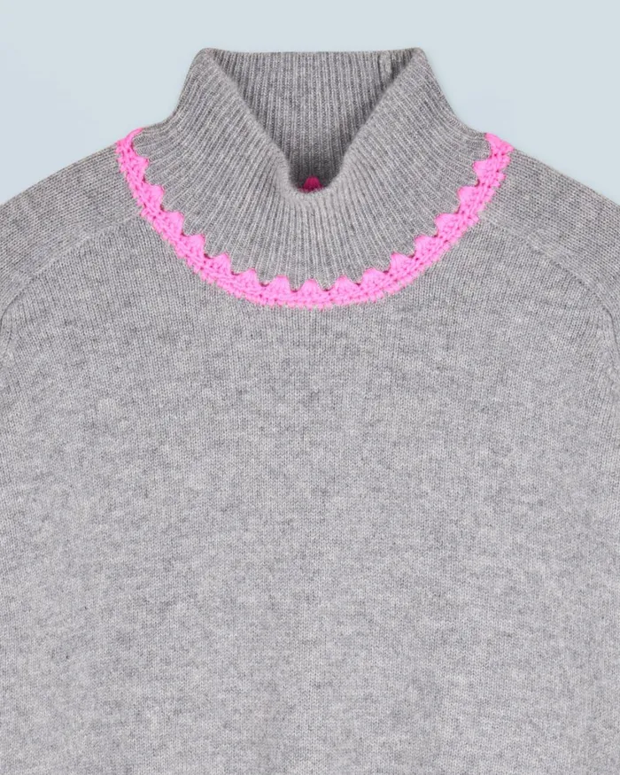 Women Cashmere Sweaters From Future Mock Neck Sweater Dark Heather Gray