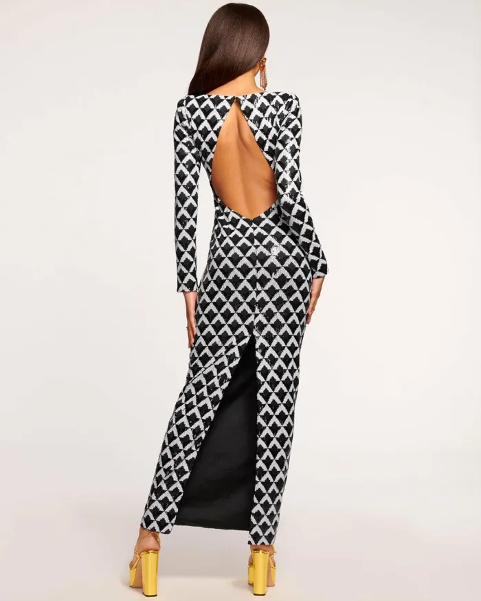 Women Celia Sequin Maxi Dress Black Checkmate Ramy Brook Dresses Women Celia Sequin Maxi Dress Black Checkmate Ramy Brook Dresses