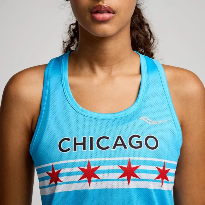 Women Chicago Stopwatch Graphic Singlet Chicago 2024 Saucony Tops