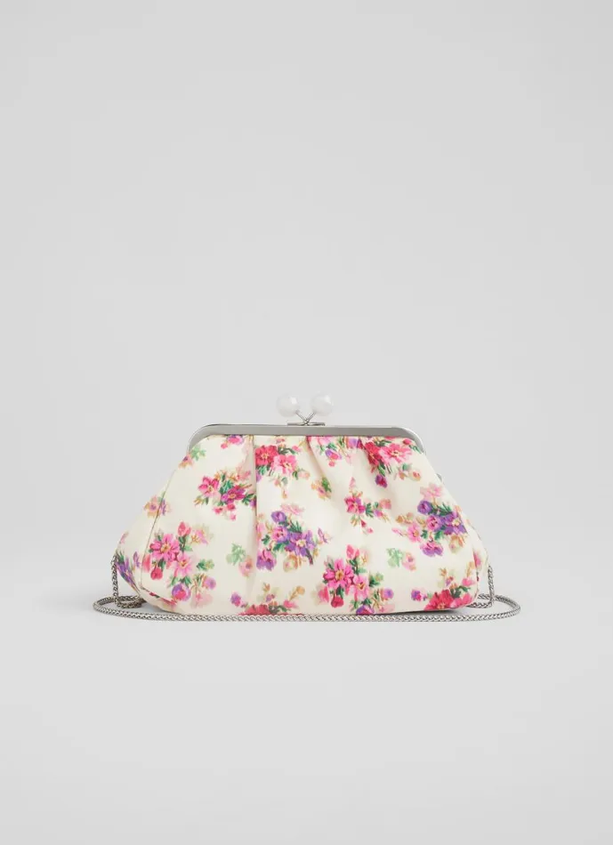 Women Clutch Bags LKBennett Lainey Bouquet Print Cotton Clutch Women Clutch Bags LKBennett Lainey Bouquet Print Cotton Clutch