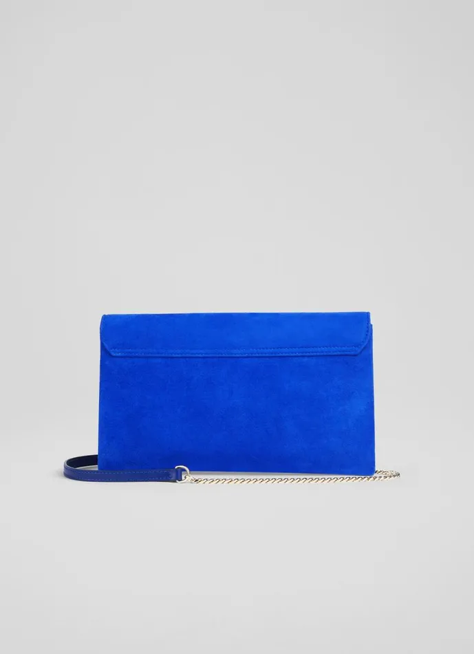 Women Clutch Bags LKBennett Layla Blue Suede Envelope Clutch Women Clutch Bags LKBennett Layla Blue Suede Envelope Clutch