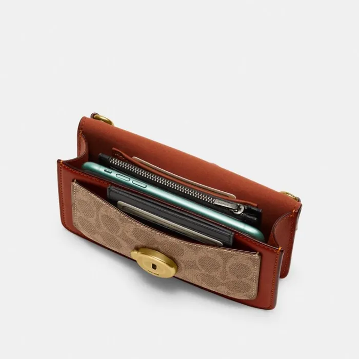 Women Clutches Coach Tabby Crossbody Wristlet In Signature Canvas Brasstanrust Women Clutches Coach Tabby Crossbody Wristlet In Signature Canvas Brasstanrust