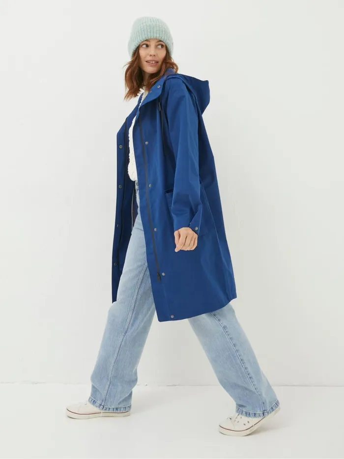Women Coats and Jackets Fat Face Blue Wren Waterproof Coat