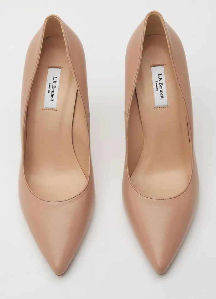 Women Court Shoes LKBennett Fern Beige Leather Pointed Toe Courts Beige Women Court Shoes LKBennett Fern Beige Leather Pointed Toe Courts Beige