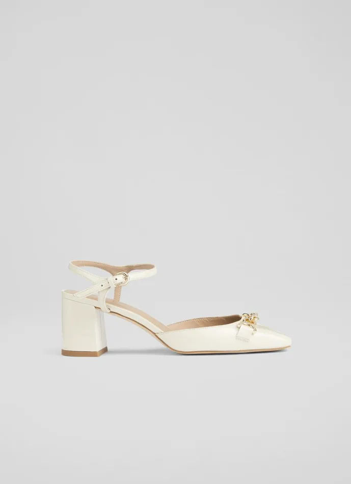 Women Court Shoes LKBennett Mindy Cream Patent Leather Ankle Strap Courts Cream Women Court Shoes LKBennett Mindy Cream Patent Leather Ankle Strap Courts Cream