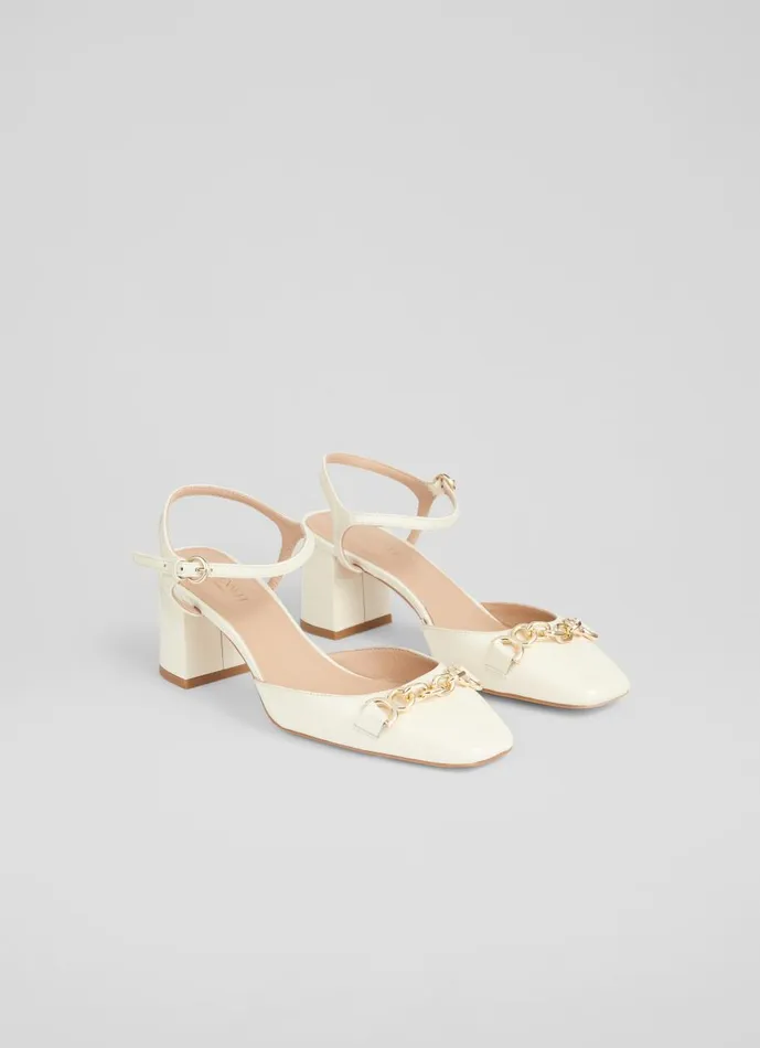 Women Court Shoes LKBennett Mindy Cream Patent Leather Ankle Strap Courts Cream Women Court Shoes LKBennett Mindy Cream Patent Leather Ankle Strap Courts Cream