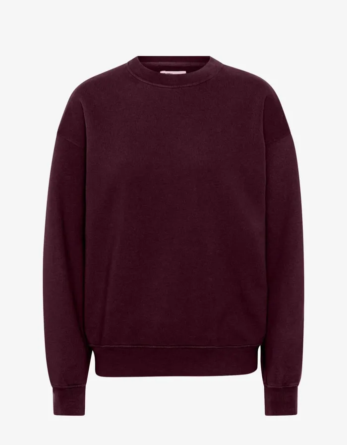 Women Crewneck Sweatshirts Colorful Standard Organic Oversized Crew Oxblood Red Women Crewneck Sweatshirts Colorful Standard Organic Oversized Crew Oxblood Red