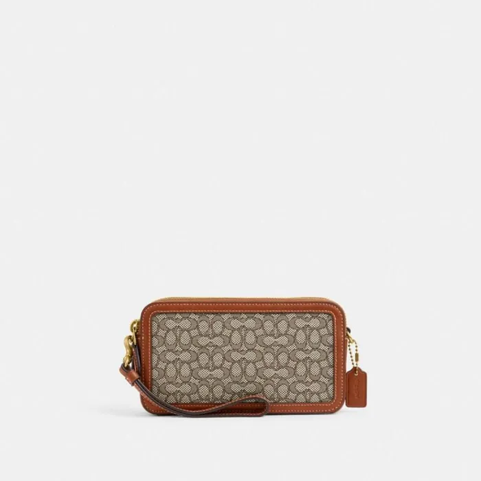Women Crossbody Wallets Coach Kira Crossbody In Micro Signature Jacquard Brasscocoa Burnished Amb Women Crossbody Wallets Coach Kira Crossbody In Micro Signature Jacquard Brasscocoa Burnished Amb