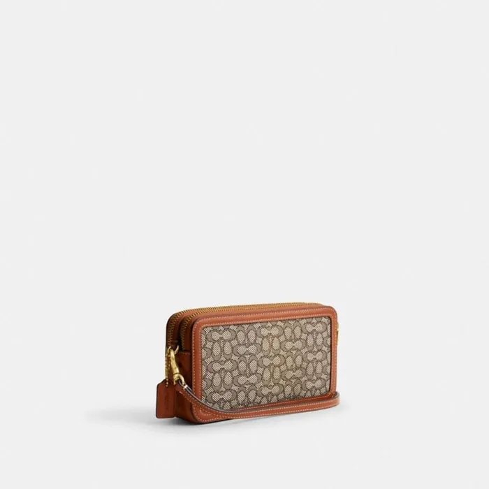 Women Crossbody Wallets Coach Kira Crossbody In Micro Signature Jacquard Brasscocoa Burnished Amb Women Crossbody Wallets Coach Kira Crossbody In Micro Signature Jacquard Brasscocoa Burnished Amb