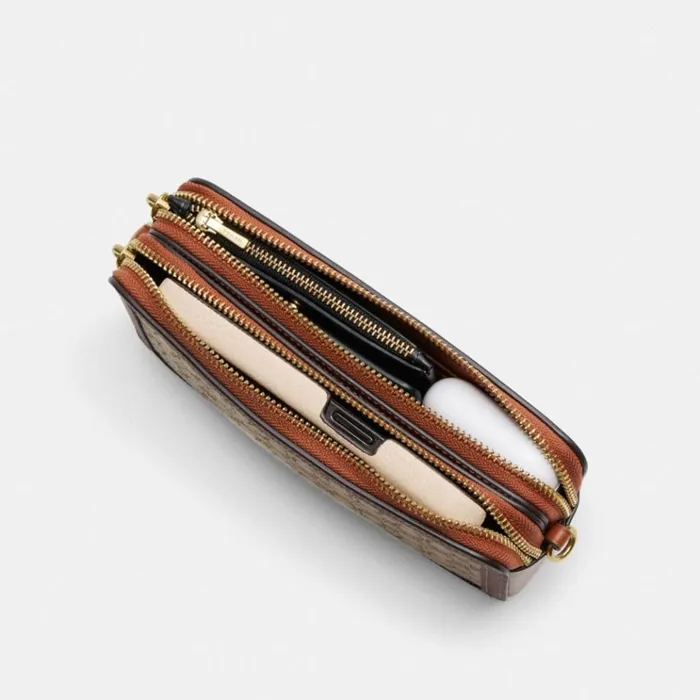 Women Crossbody Wallets Coach Kira Crossbody In Micro Signature Jacquard Brasscocoa Burnished Amb Women Crossbody Wallets Coach Kira Crossbody In Micro Signature Jacquard Brasscocoa Burnished Amb