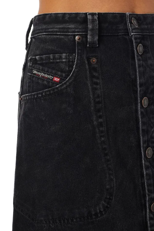Women DeAlbusL ALine Long Skirt Blackdark Grey Diesel Skirts Women DeAlbusL ALine Long Skirt Blackdark Grey Diesel Skirts