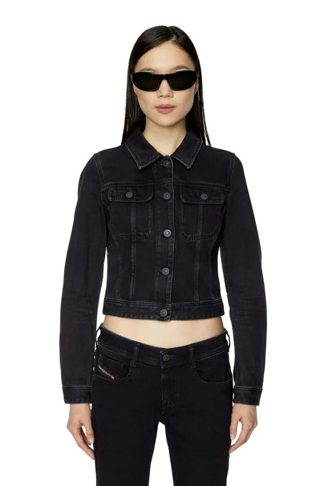 Women DeSlimmy Trucker Jacket Blackdark Grey Diesel Outerwear And Jackets Women DeSlimmy Trucker Jacket Blackdark Grey Diesel Outerwear And Jackets
