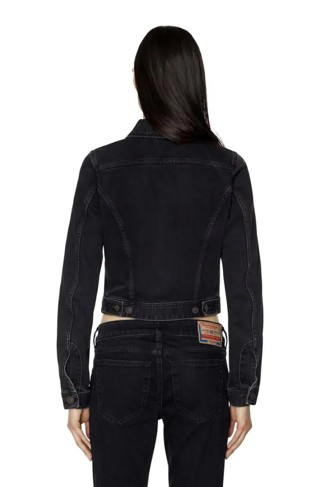 Women DeSlimmy Trucker Jacket Blackdark Grey Diesel Outerwear And Jackets Women DeSlimmy Trucker Jacket Blackdark Grey Diesel Outerwear And Jackets