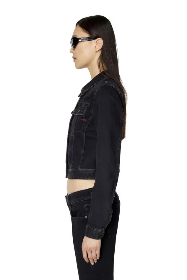Women DeSlimmy Trucker Jacket Blackdark Grey Diesel Outerwear And Jackets Women DeSlimmy Trucker Jacket Blackdark Grey Diesel Outerwear And Jackets