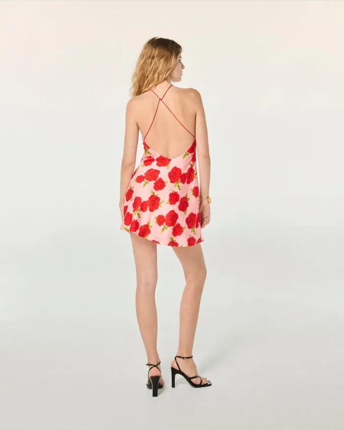 Women Dresses and Jumpsuits From Future Selena Short Strap Dress Hot Roses