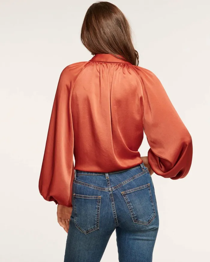 Women Emily Puff Sleeve Top Bone Ramy Brook Tops