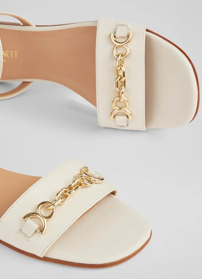 Women Flats LKBennett Kelly Cream Leather SnaffleDetail Flat Sandals Ecru Women Flats LKBennett Kelly Cream Leather SnaffleDetail Flat Sandals Ecru
