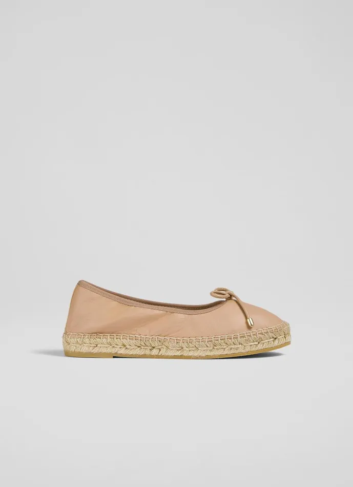 Women Flats LKBennett Taleena Beige Ballet Espadrille Trench