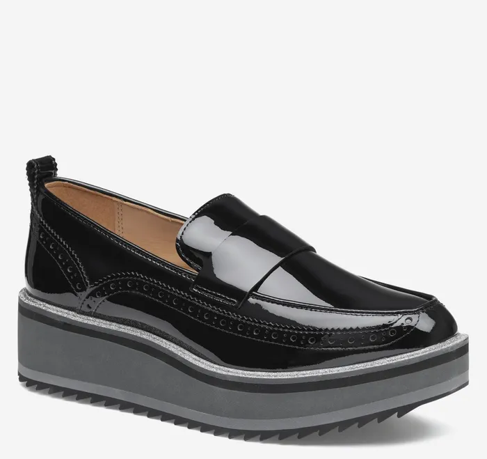 Women Gracelyn Loafer Black Patent Leather JohnstonandMurphy Mules and Loafers