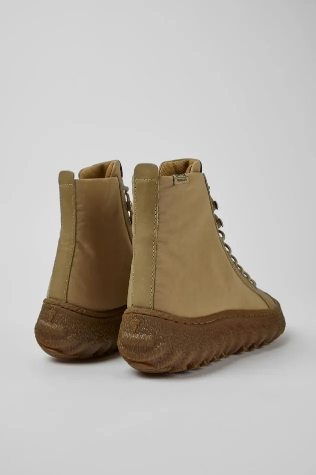 Women Ground MICHELIN Beige Textile And Leather Ankle Boots Camper Ankle Boots Women Ground MICHELIN Beige Textile And Leather Ankle Boots Camper Ankle Boots