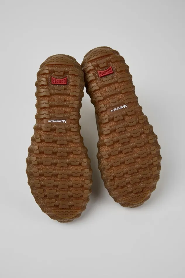 Women Ground MICHELIN Beige Textile And Leather Ankle Boots Camper Ankle Boots Women Ground MICHELIN Beige Textile And Leather Ankle Boots Camper Ankle Boots