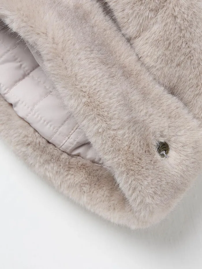 Women Hats Fat Face Natural Faux Fur Beanie Women Hats Fat Face Natural Faux Fur Beanie