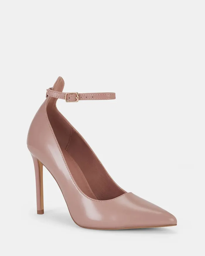 Women IMARI NUDE PATENT Closed Toe Heels Pumps NOVO Shoes