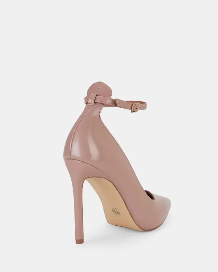 Women IMARI NUDE PATENT Closed Toe Heels Pumps NOVO Shoes