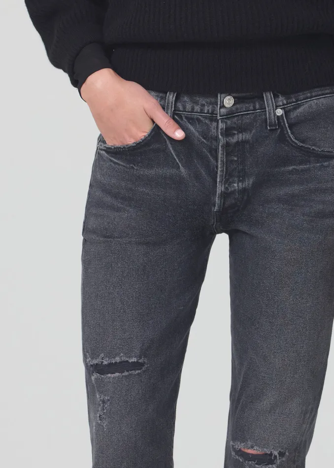 Women Jeans Citizens Of Humanity Emerson Mid Rise Relaxed 27034 In Black Pepper