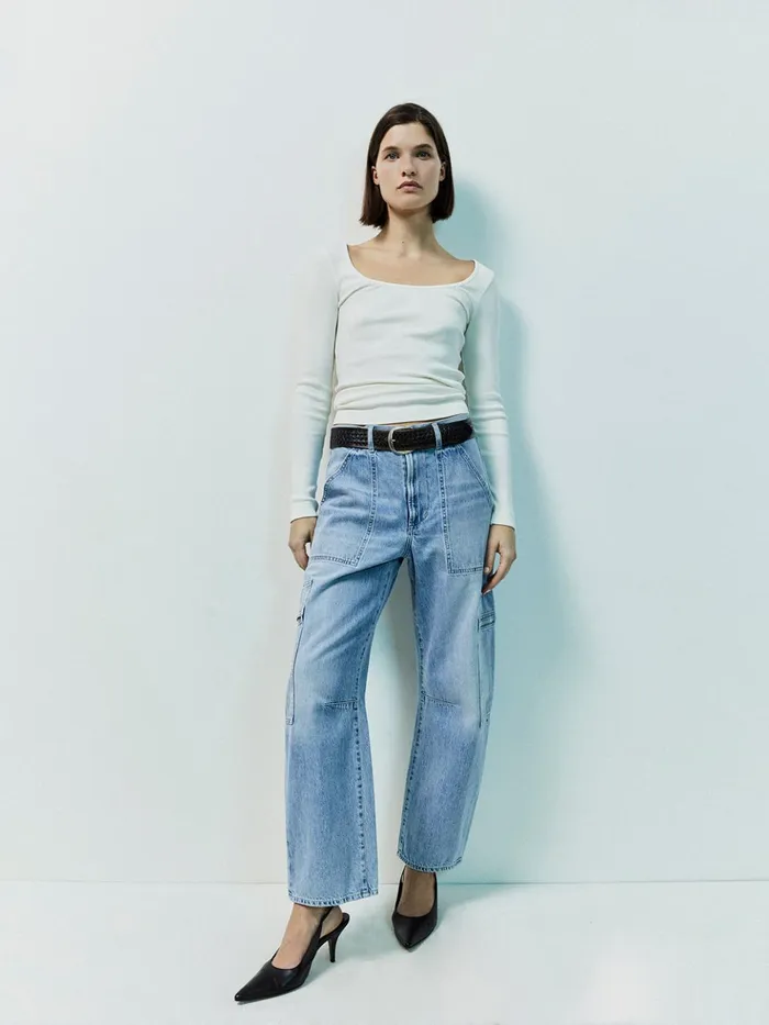 Women Jeans Citizens Of Humanity Marcelle Low Slung Easy Cargo In Cloud Nine