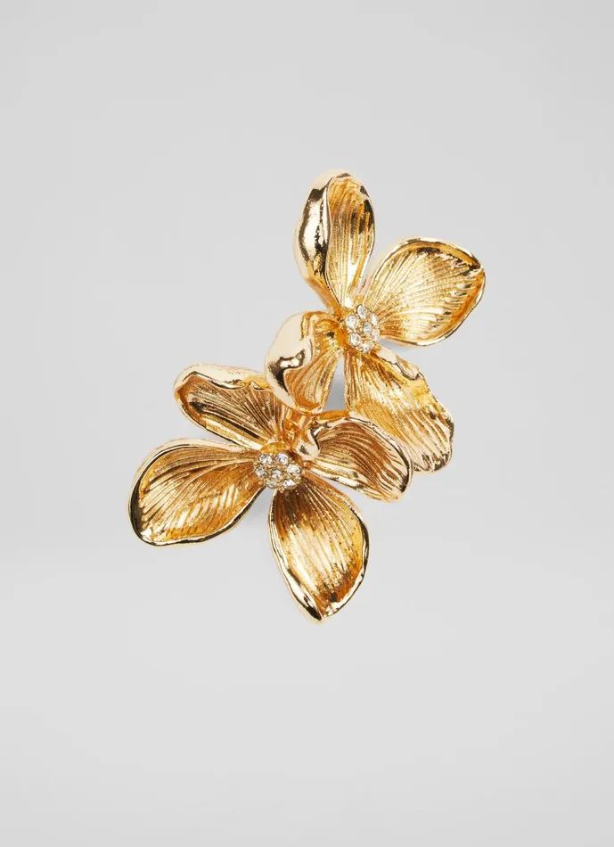 Women Jewellery LKBennett Posie Flower Statement In Gold Earrings Women Jewellery LKBennett Posie Flower Statement In Gold Earrings