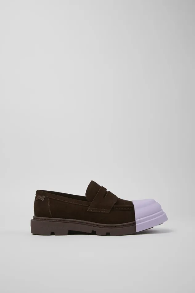 Women Junction Brown Nubuck Loafers Camper Formal Shoes Women Junction Brown Nubuck Loafers Camper Formal Shoes