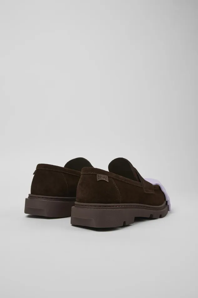 Women Junction Brown Nubuck Loafers Camper Formal Shoes Women Junction Brown Nubuck Loafers Camper Formal Shoes