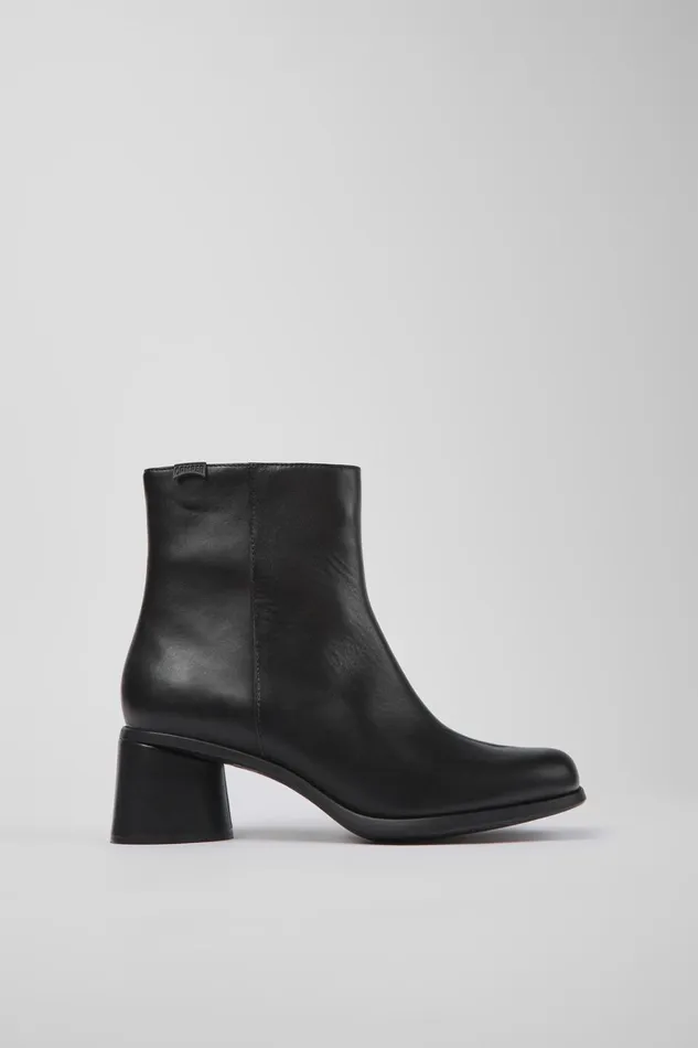 Women Kiara Black Leather Boots Camper Ankle Boots Women Kiara Black Leather Boots Camper Ankle Boots