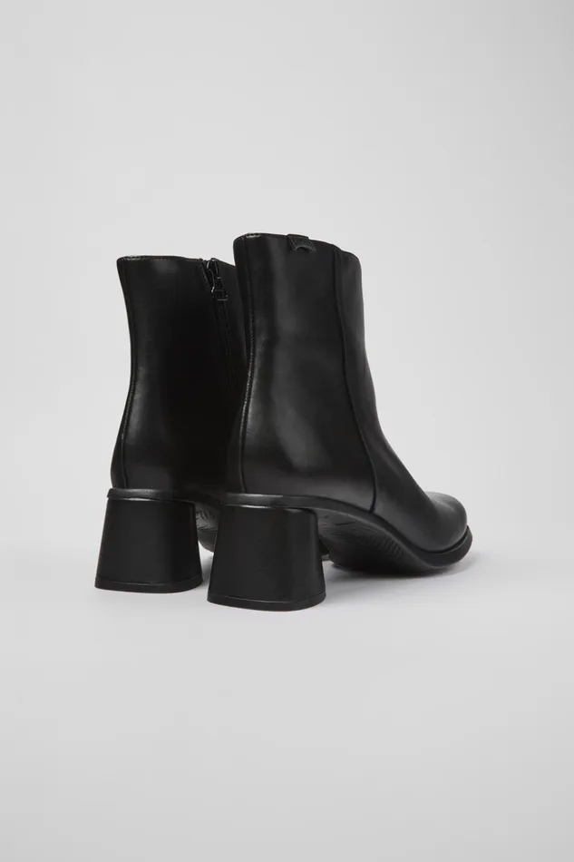 Women Kiara Black Leather Boots Camper Ankle Boots Women Kiara Black Leather Boots Camper Ankle Boots