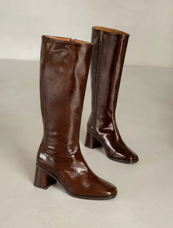 Women Knee High Boots Bobbies Lala Ganache