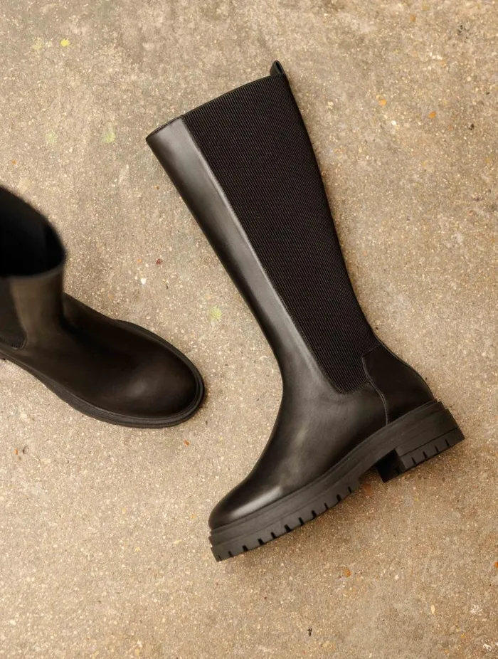 Women Knee High Boots Bobbies Naomi Passion Black