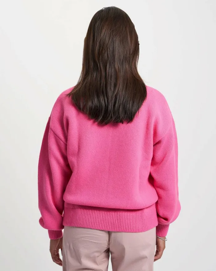 Women Knit Sweaters Colorful Standard Oversized Merino Wool Crew Marine Blue