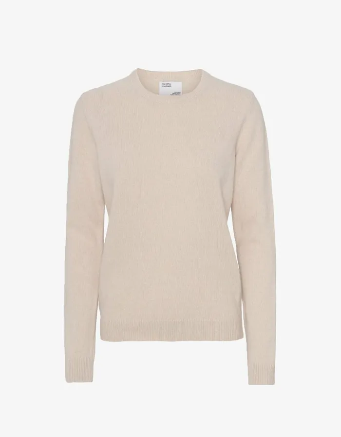 Women Knit Sweaters Colorful Standard Women Classic Merino Wool Crew Ivory White Women Knit Sweaters Colorful Standard Women Classic Merino Wool Crew Ivory White