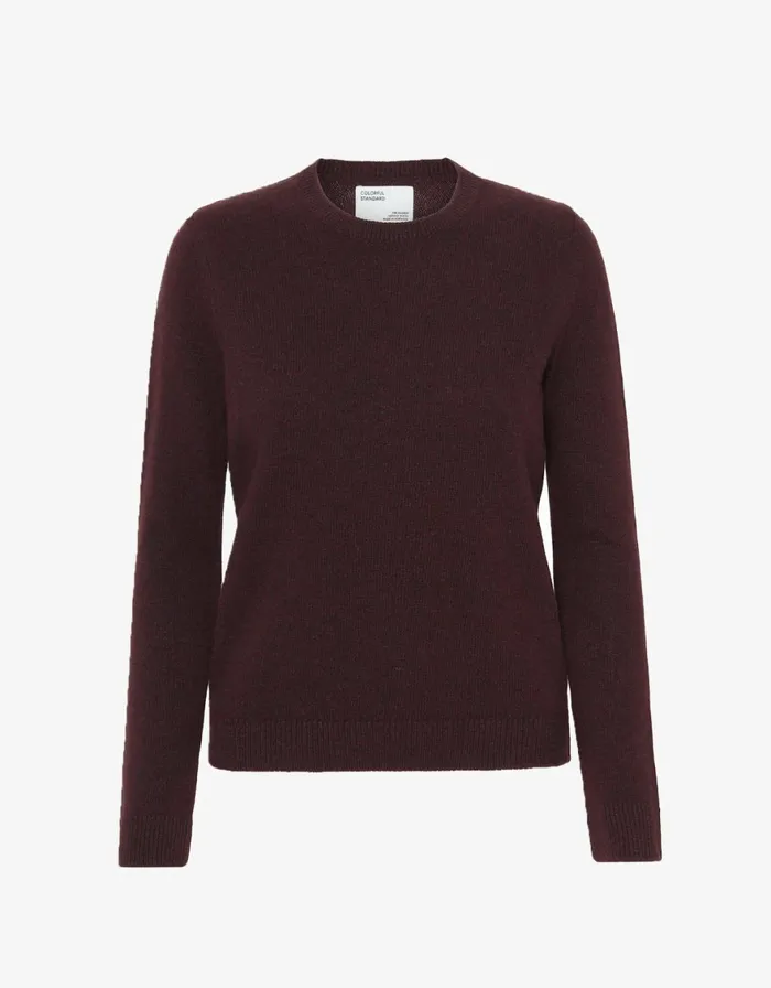 Women Knit Sweaters Colorful Standard Women Classic Merino Wool Crew Oxblood Red Women Knit Sweaters Colorful Standard Women Classic Merino Wool Crew Oxblood Red