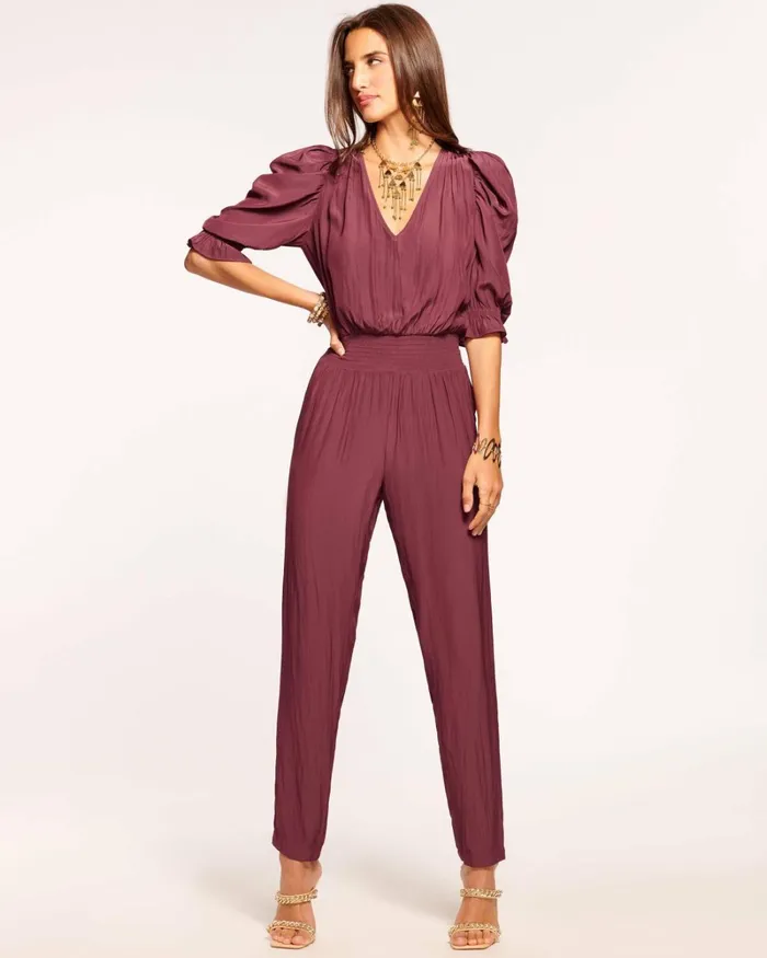 Women Kylie Short Sleeve Jumpsuit Cabernet Ramy Brook Dresses Women Kylie Short Sleeve Jumpsuit Cabernet Ramy Brook Dresses