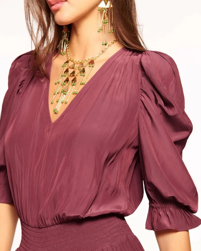 Women Kylie Short Sleeve Jumpsuit Cabernet Ramy Brook Dresses Women Kylie Short Sleeve Jumpsuit Cabernet Ramy Brook Dresses
