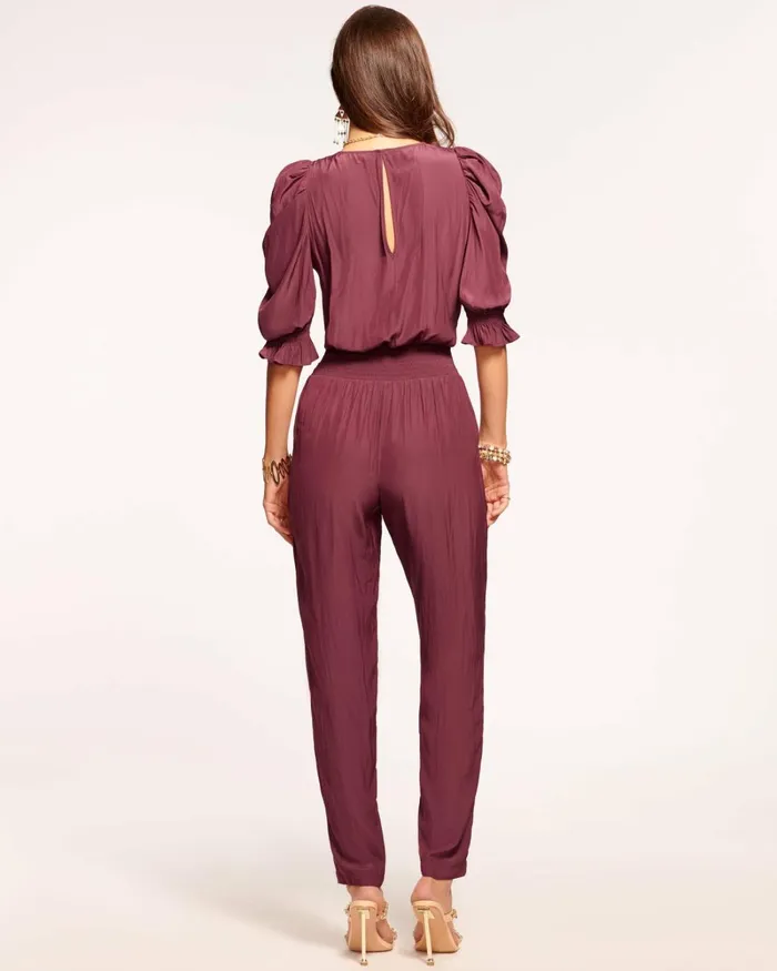 Women Kylie Short Sleeve Jumpsuit Cabernet Ramy Brook Dresses Women Kylie Short Sleeve Jumpsuit Cabernet Ramy Brook Dresses