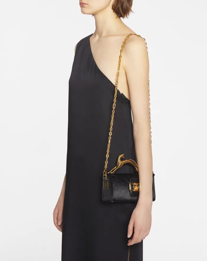 Women Lanvin Crossbody Bags and Shoulder Bags Nano Pencil Cat Bag In Velvet Black