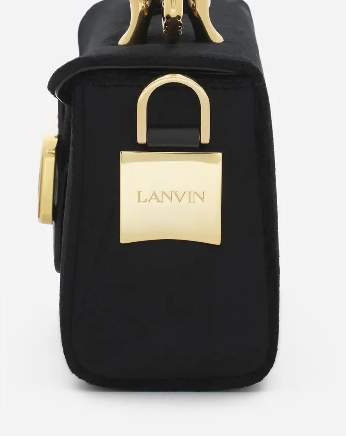 Women Lanvin Crossbody Bags and Shoulder Bags Nano Pencil Cat Bag In Velvet Black