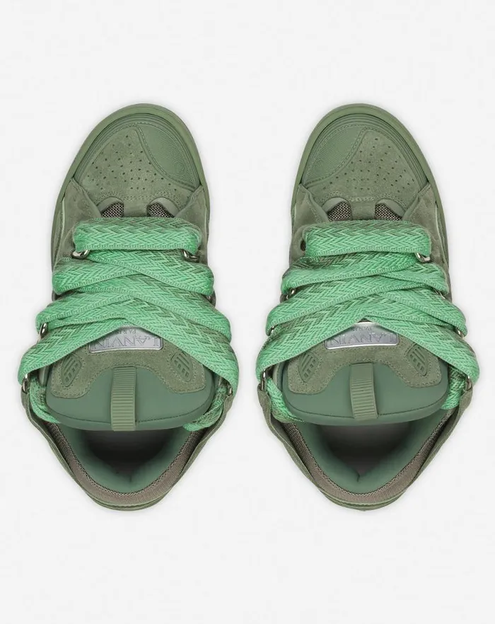 Women Lanvin Curb Curb Leather Sneakers Vert De Gris Women Lanvin Curb Curb Leather Sneakers Vert De Gris
