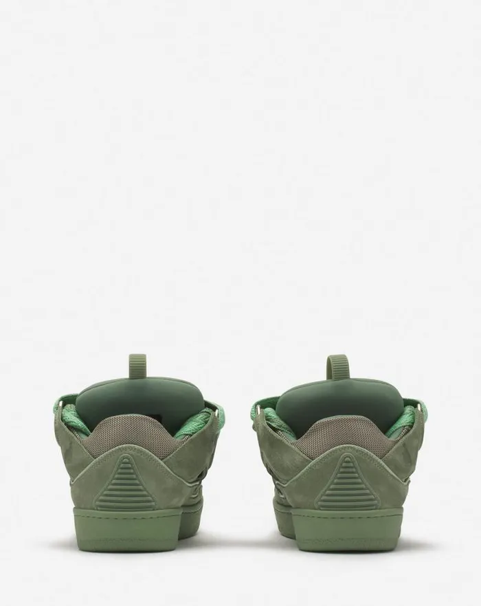 Women Lanvin Curb Curb Leather Sneakers Vert De Gris Women Lanvin Curb Curb Leather Sneakers Vert De Gris